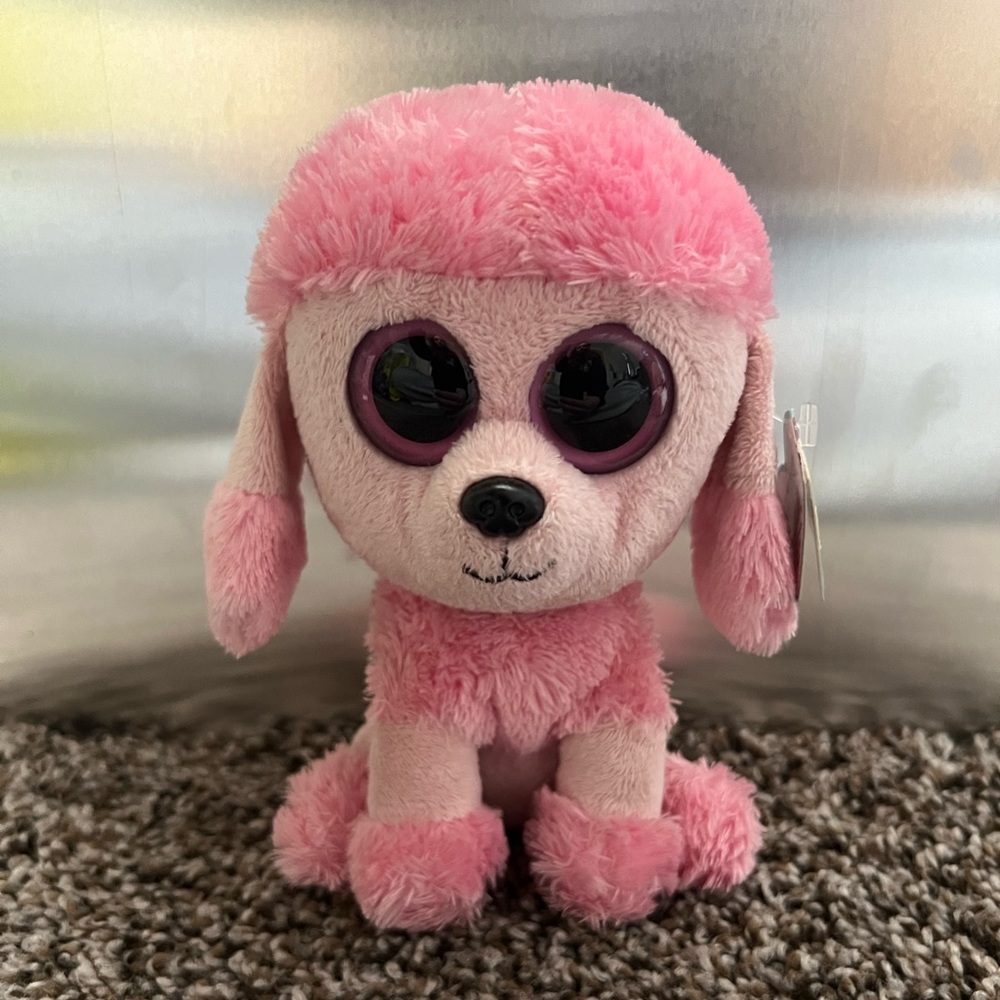 Ty Beanie Boo 6” Princess the Poodle with Solid Eyes